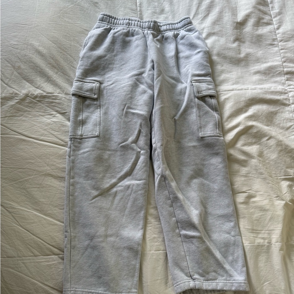 TNA Cozy Fleece Sweatpants in Light Gray